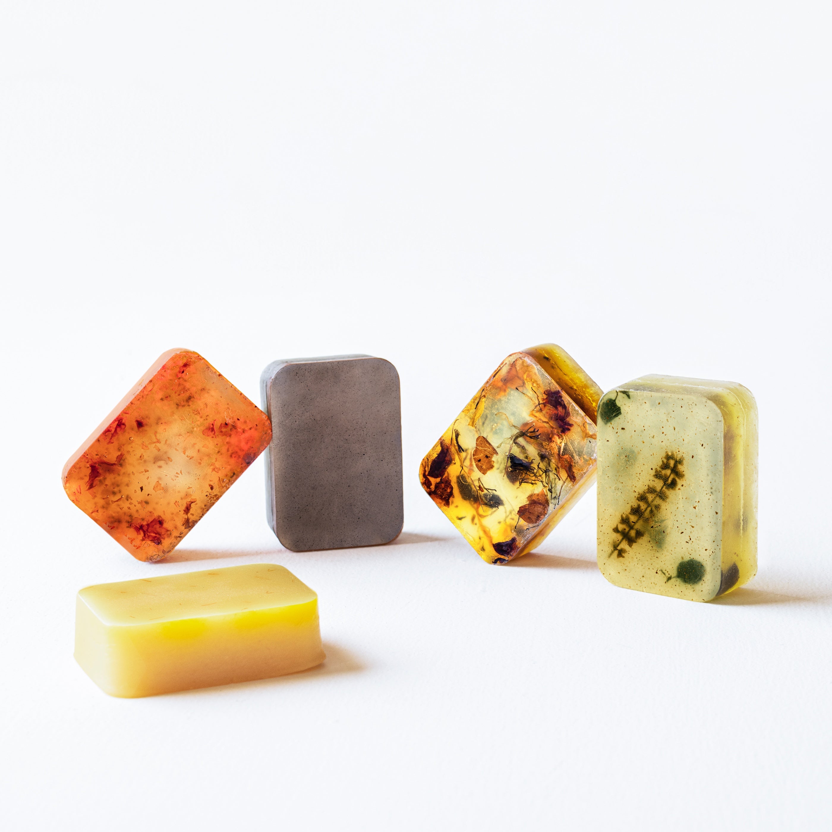 Handcrafted Soap - Kashmir Saffron | Aloe Vera & Rose | Neem & Basil | Activated Charcoal & French Clay  | Vegan | No Colours | No Parabens - 120gm Each (Pack of 4)