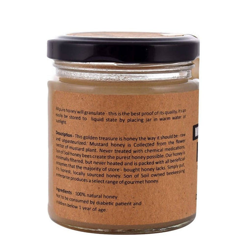 Mustard Cream Raw Honey | Pure Unpasteurized and Unprocessed Wild Honey Direct from the Beekeepers | Natural Mustard Honey | No Added Sugar - 240gm (Glass Jar)