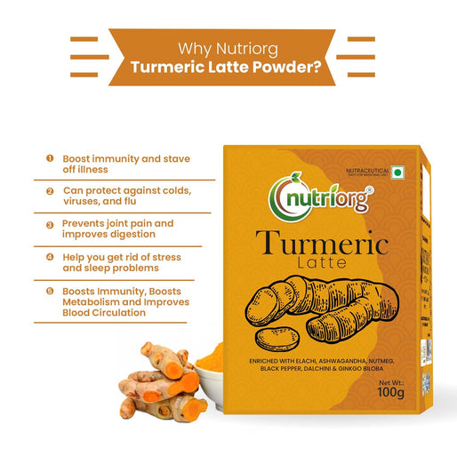 Turmeric Latte | Natural & Healthy | Ayurvedic | Ashwagandha Mix | Golden Milk | Immunity Booster | Haldi Doodh Mix | 100g