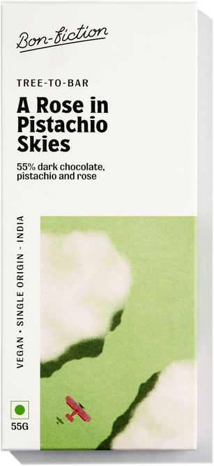 A Rose In Pistachio Skies - 55% Rose Pistachio Dark Chocolate - Dairy Free - Gluten Free