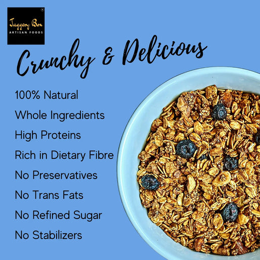 Blueberry Mocha Granola - 100% Natural, Gluten Free & Vegan Breakfast Cereal