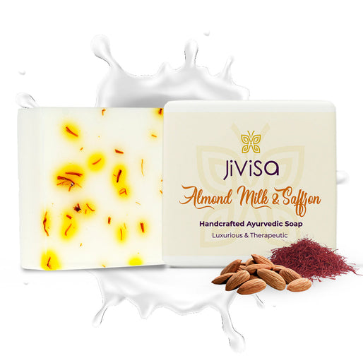 Luxury Almond Milk & Saffron Handcrafted Ayurvedic Soap