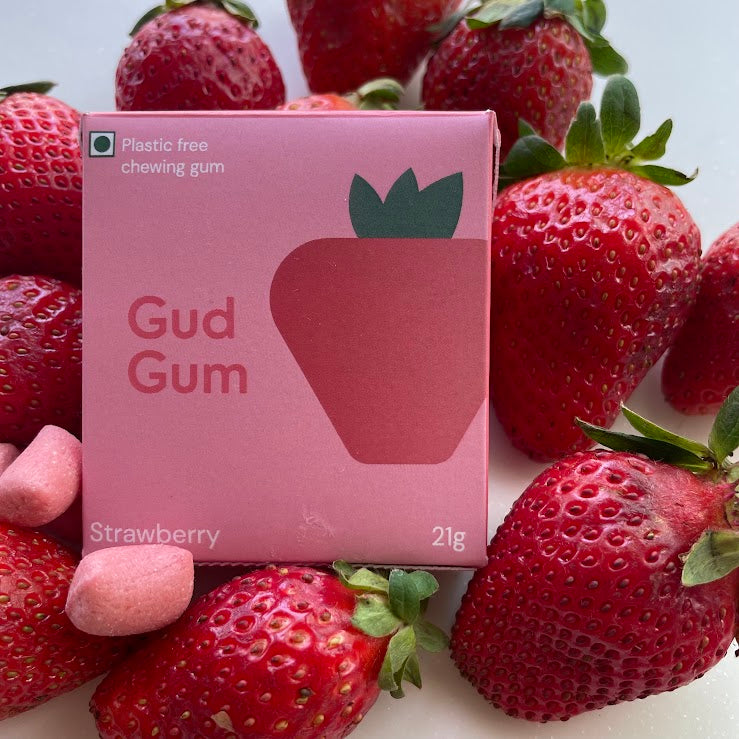 Strawberry Gum- Pack of 2 (15 pieces per pack)