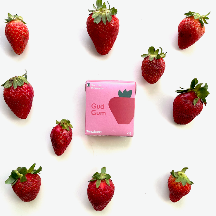 Strawberry Gum- Pack of 2 (15 pieces per pack)