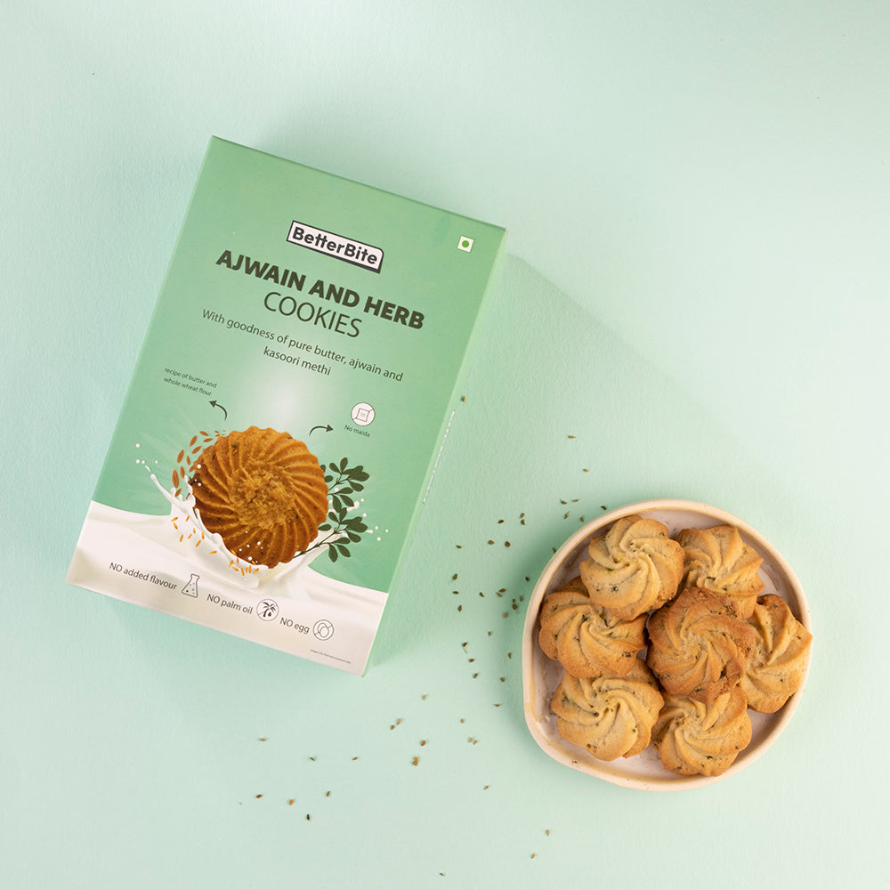 Ajwain and Herb Cookies I No Egg I No Maida I 200gms