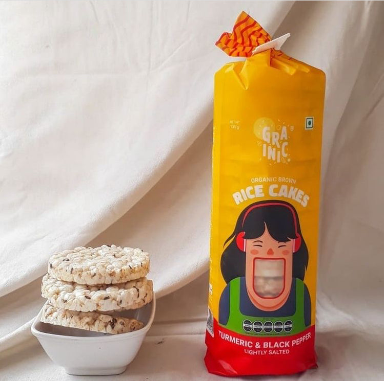 Organic Rice Cakes Turmeric and Black Pepper 'Lightly Salted'