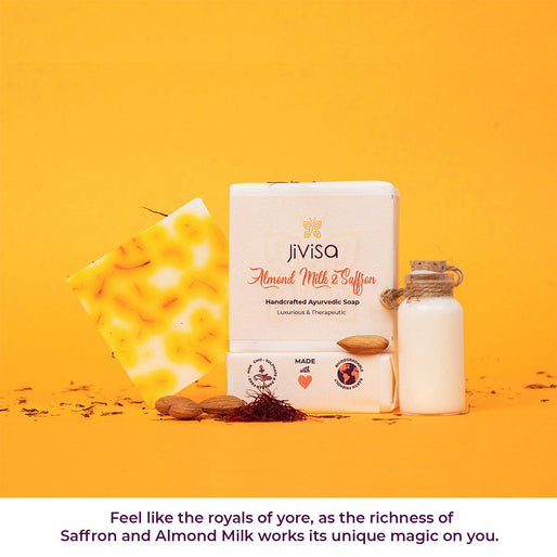Luxury Almond Milk & Saffron Handcrafted Ayurvedic Soap