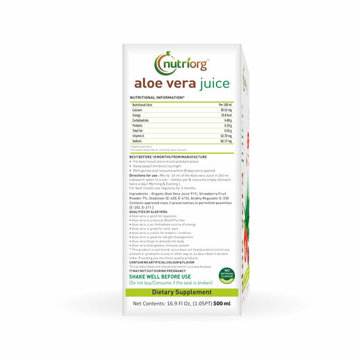 Nutriorg Aloevera Strawberry Juice 500ml