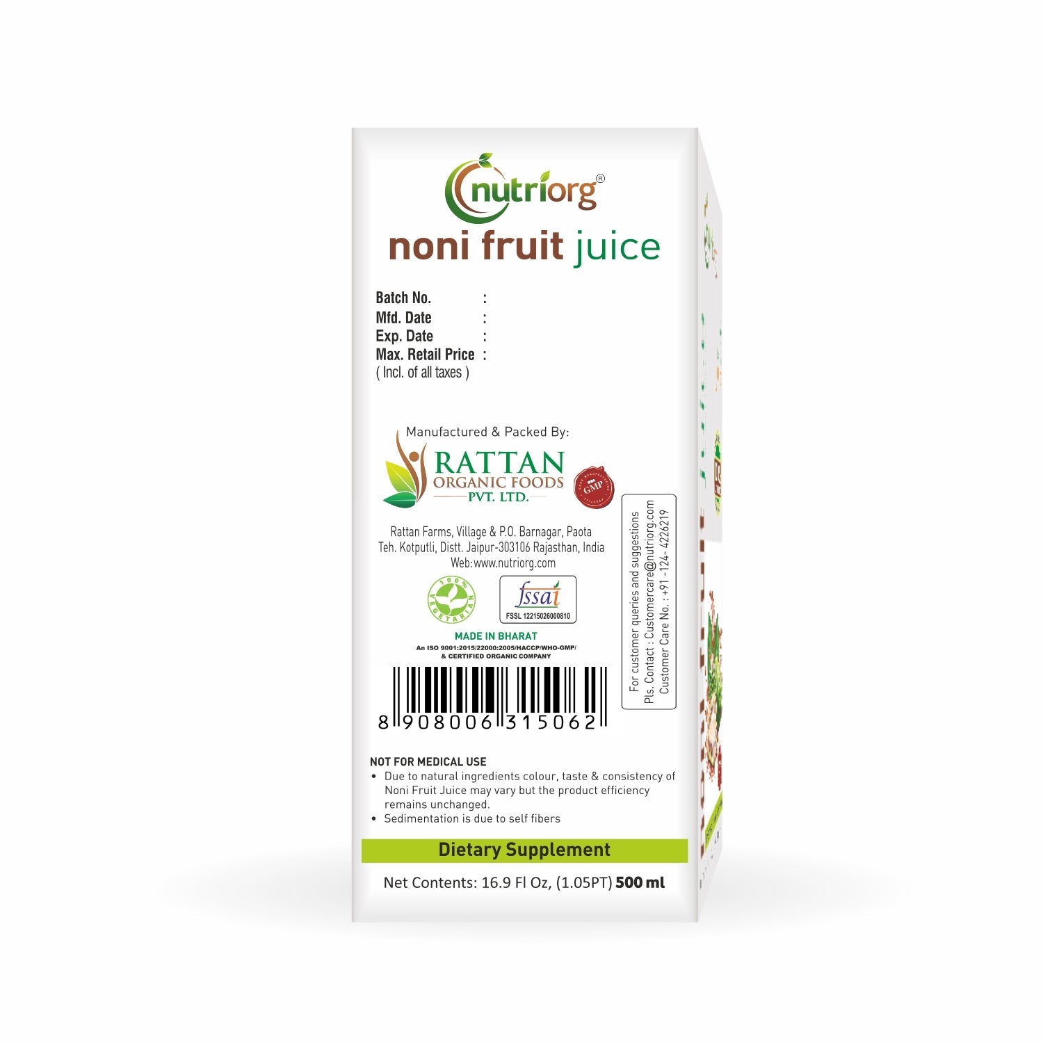 Nutriorg Noni Juice 500ml