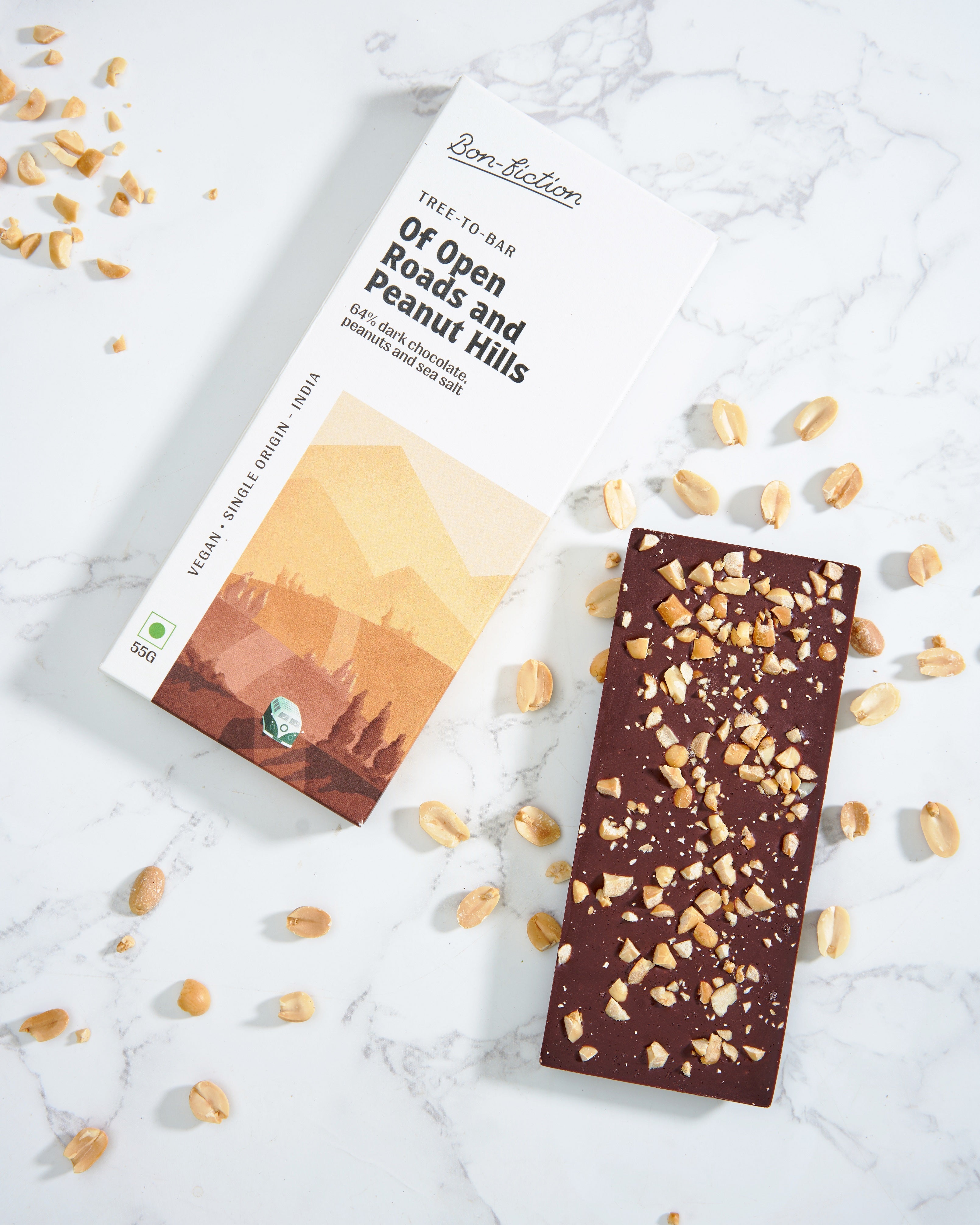 Of Open Roads And Peanut Hills - 64% Peanut Dark Chocolate - Dairy Free - Gluten Free