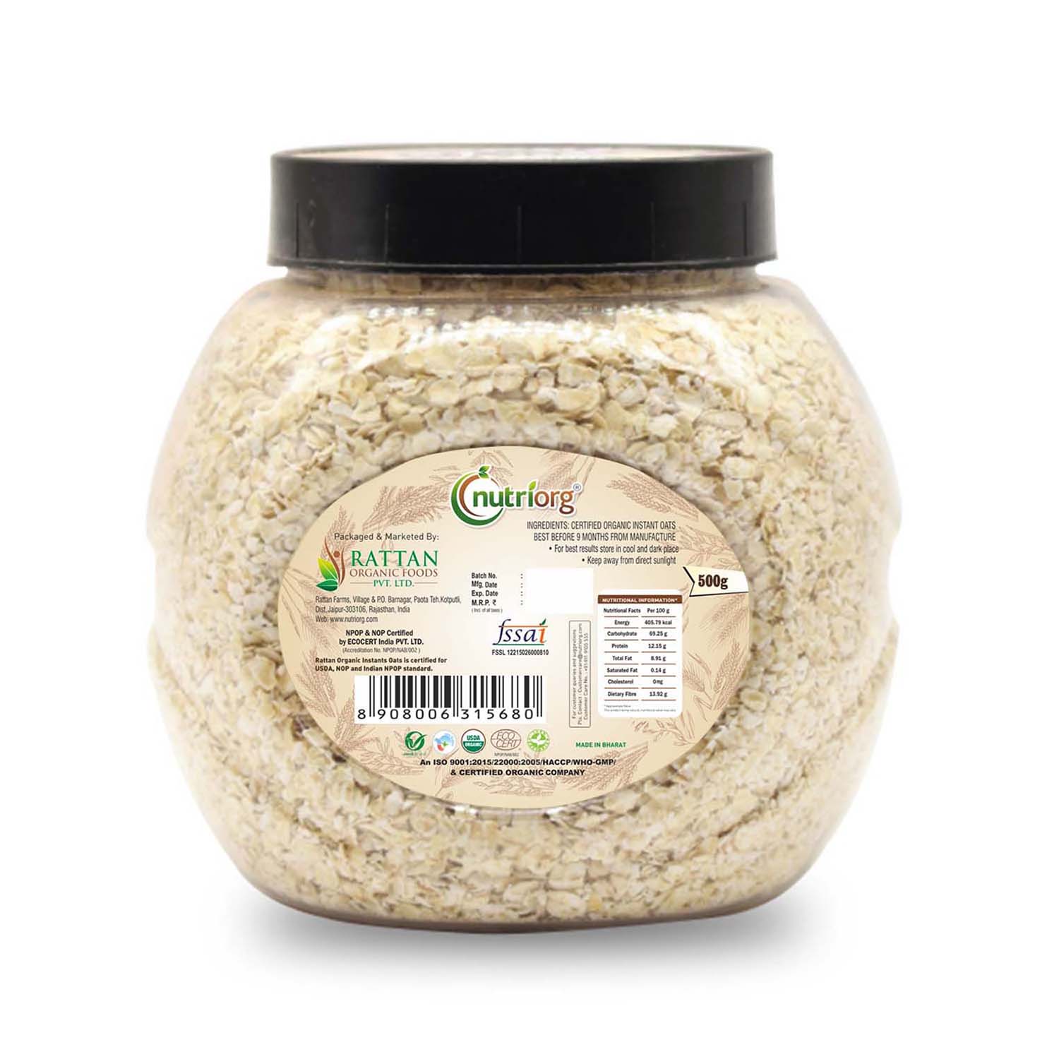 Organic Instant Oats 500g