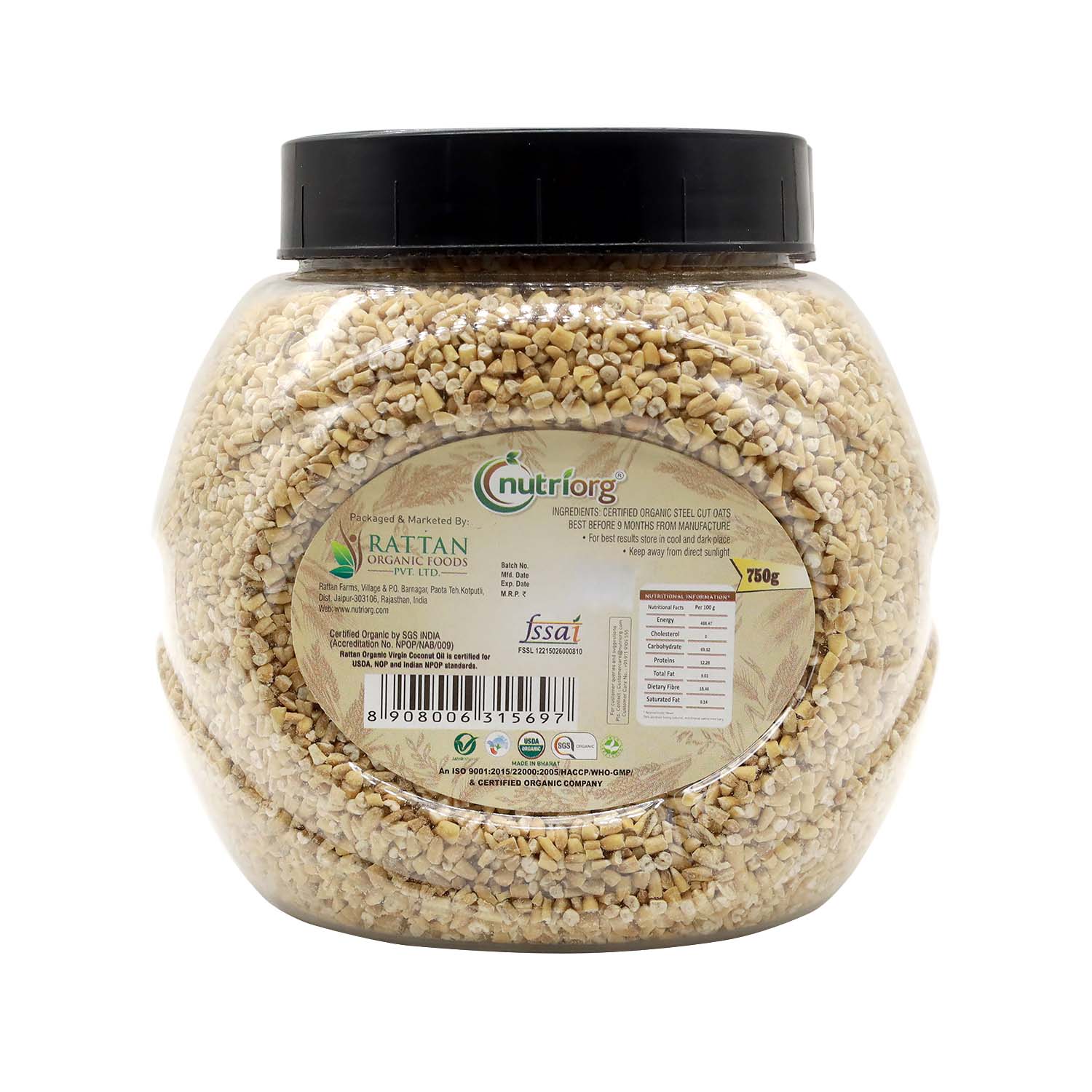 Organic Steelcut Oats 750g