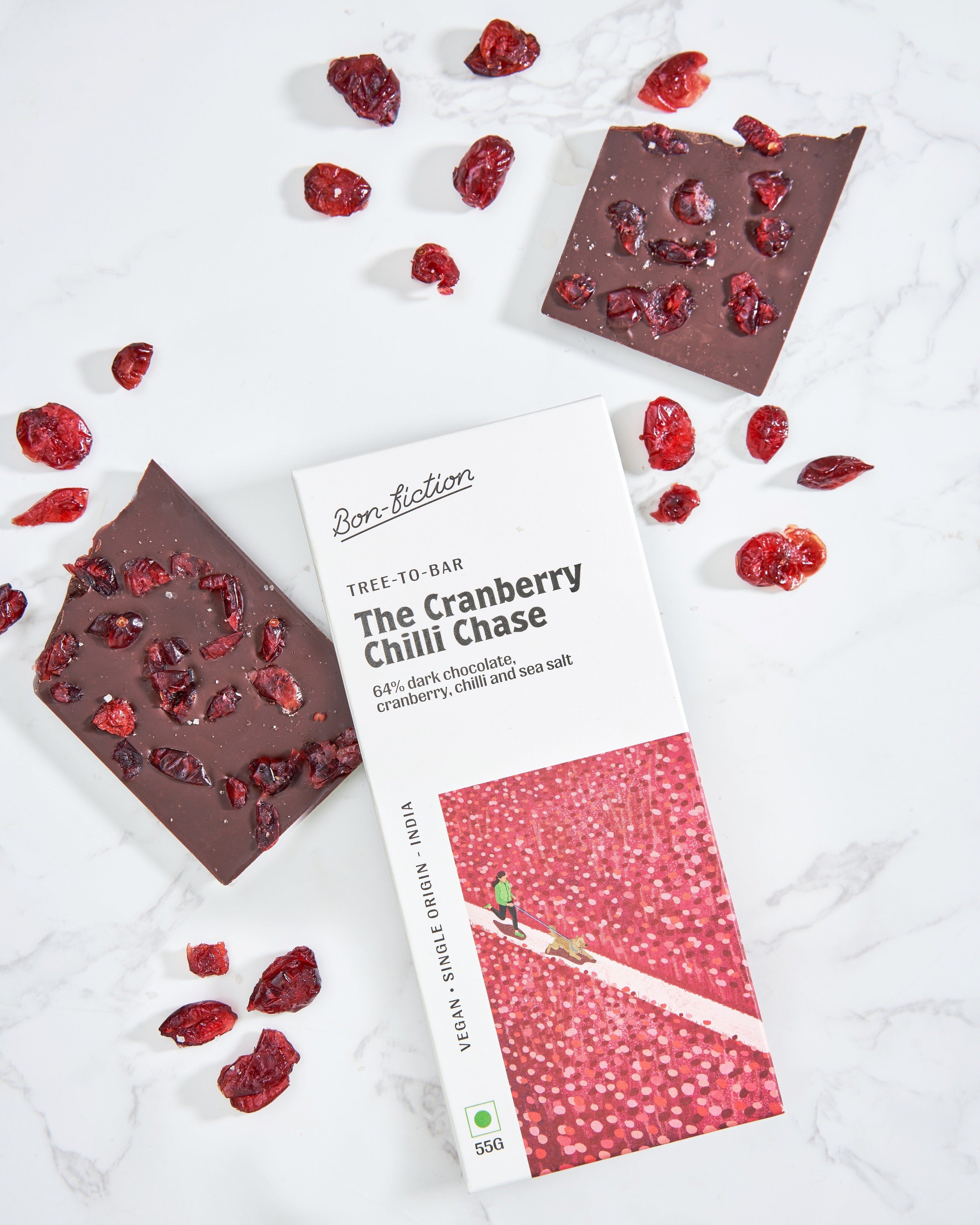 The Cranberry Chilli Chase - 64% Cranberry Chilli Dark Chocolate - Dairy Free - Gluten Free