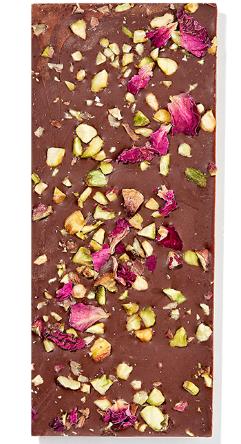 A Rose In Pistachio Skies - 55% Rose Pistachio Dark Chocolate - Dairy Free - Gluten Free