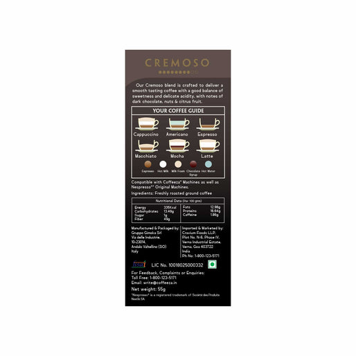 Coffeeza Cremoso Coffee Capsules, Nespresso Compatible