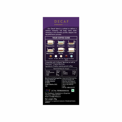Coffeeza Decaf Coffee Capsules, Nespresso Compatible