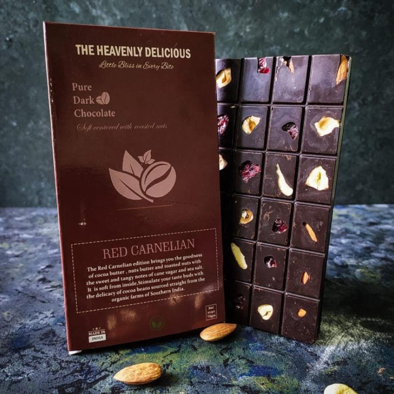 Gourmet Toasted Nuts n Berries Chocolate - Red Carnelian