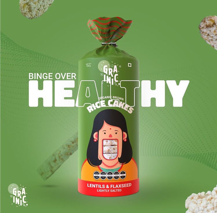 Organic Rice Cakes Lentils and Flexseed 'Lightly Salted'