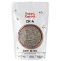 Happy Karma Chia Seeds 150g | Raw Chia Seeds for Eating | Diet Food and Healthy Snacks | Rich in Omega 3 | Weight loss.