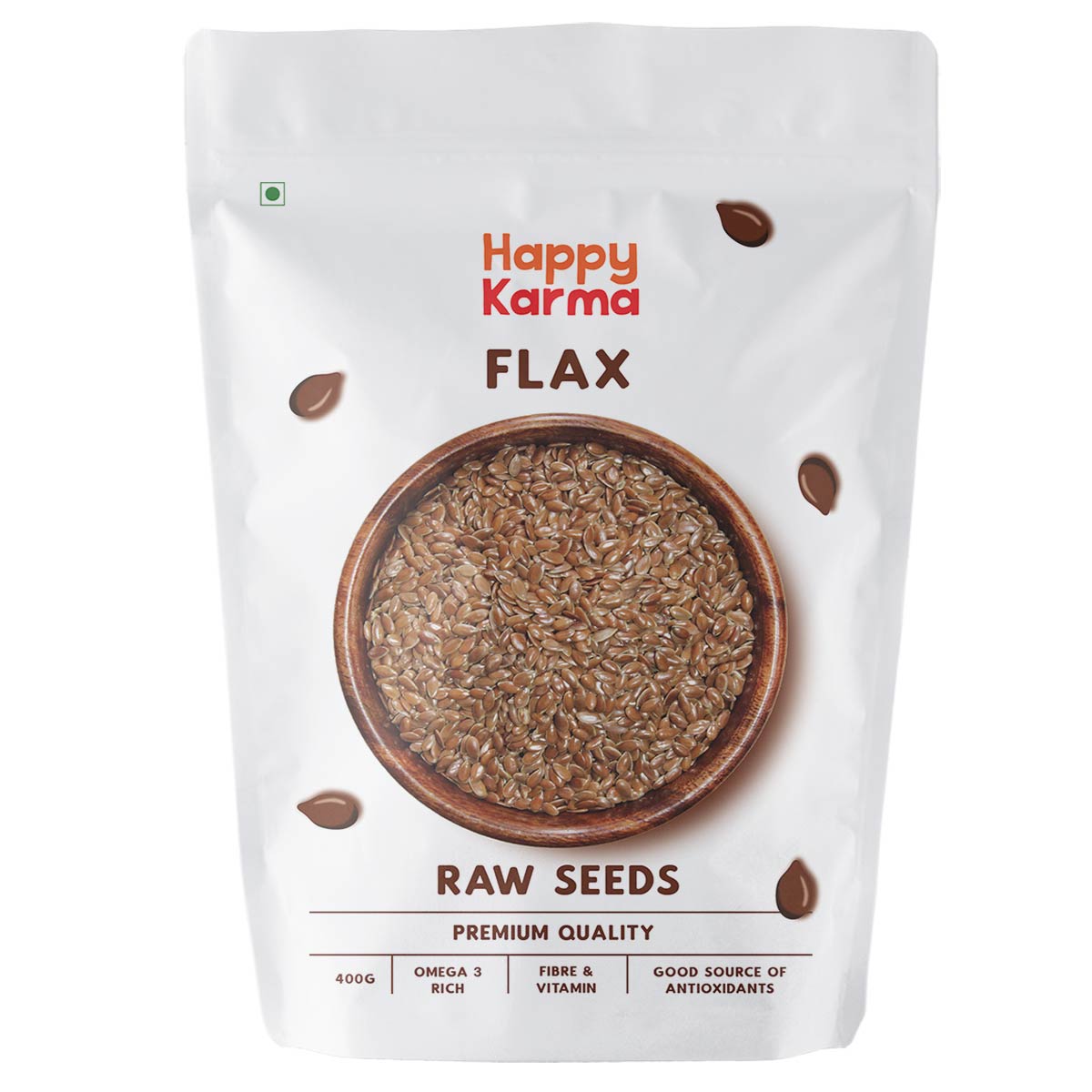 Happy Karma Raw Flax Seeds 400g | Alsi Seeds | Seeds for weight loss | 100% natural | Seeds for better hair |