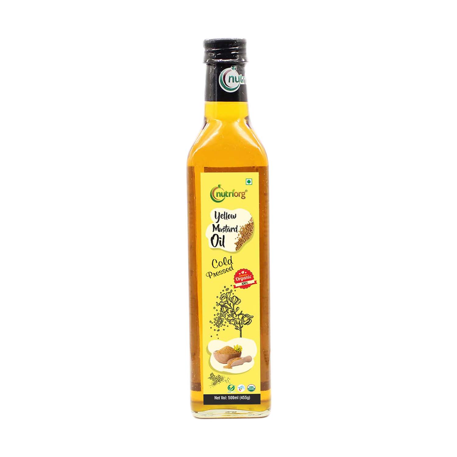 Nutriorg Organic White Sesame Oil 500ml Glass Bottle