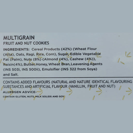 Multigrain Cookies Fruit N Nut  I No Egg I No Maida I 120gms